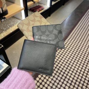 美國代購🇺🇸 現貨+預購 Coach logo 男款 男生 短夾 透明照片層 印花 皮夾 錢包 情人節禮物 父親節禮物