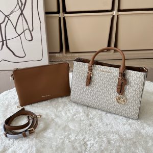 美國代購🇺🇸 現貨 專櫃款 超值 MICHAEL KORS MK 側背包+托特包 兩用包白色三層兩用包大托特托特包方包