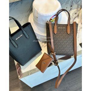 美國代購🇺🇸 現貨 Michael Kors MK 二合一附卡包迷你小托特琴譜包紙袋包小托特包側背包黑色防刮皮革