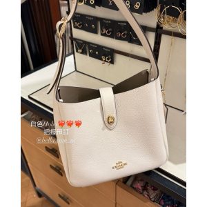 美國代購🇺🇸 現貨 超美 Coach Hadley Hobo 迷你款 麂皮帆布 印花 大款 肩背包 腋下包流浪包可可灰色