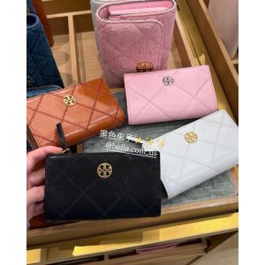 美國代購🇺🇸 現貨 新款 Tory Burch TB Willa 小香風 菱格紋 中夾 皮夾女款中長夾黑色白色