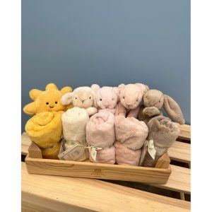 美國代購🇺🇸 現貨 Jellycat 寶寶 新生兒 安撫巾 粉色 灰色 兔兔 恐龍 熊熊 太陽