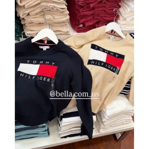美國代購🇺🇸 現貨 Tommy 女款 logo 針織 毛衣 上衣 長袖 經典logo 深藍米白